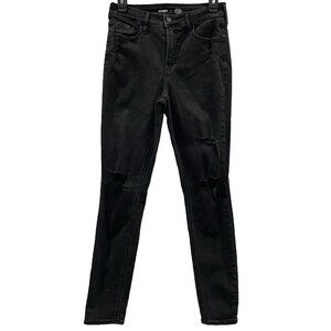 Old Navy Rockstar Super Skinny Jeans Womens 6 Black Jegging High Rise Stretch